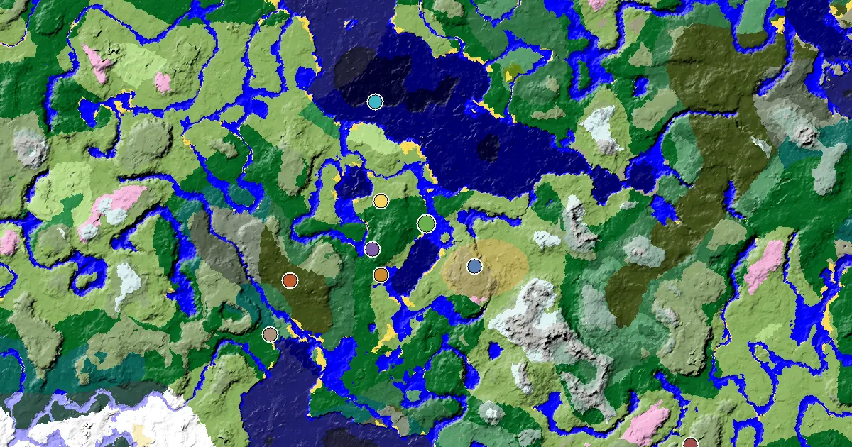 Minecraft Forest Seed: an Ancient City Under Spawn — biome and structure map