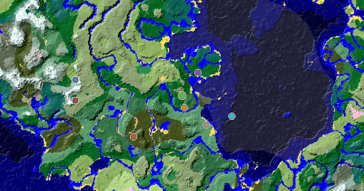Forest Seed With a Mansion Within Reach — biome and structure map