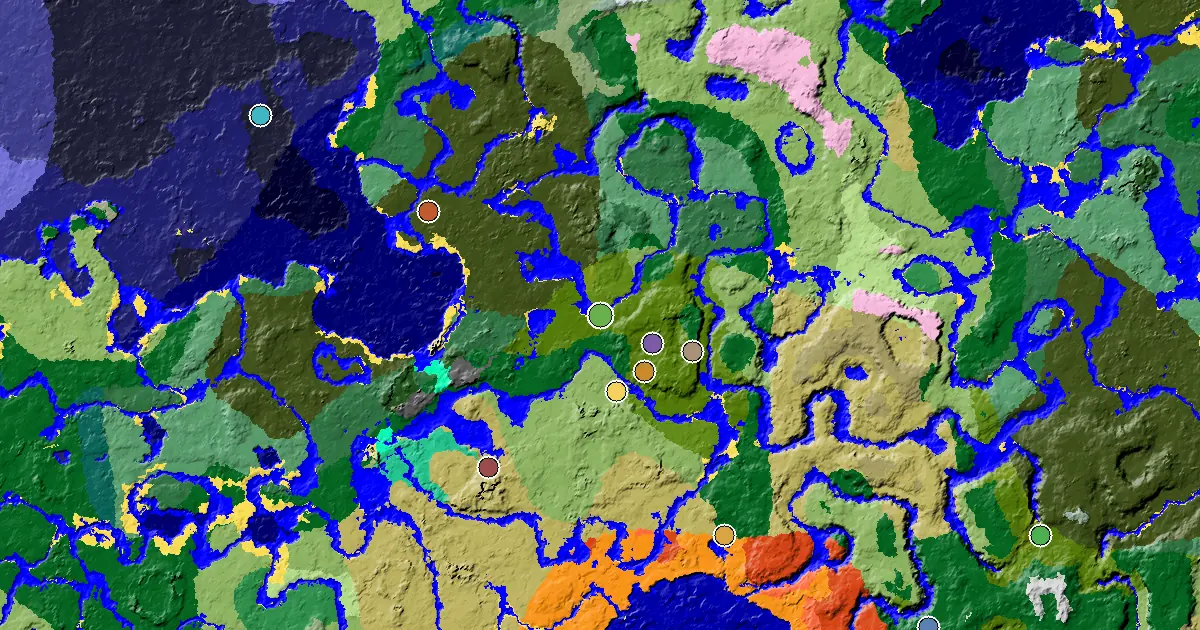 Jungle Seed With a Mansion Within Reach — biome and structure map