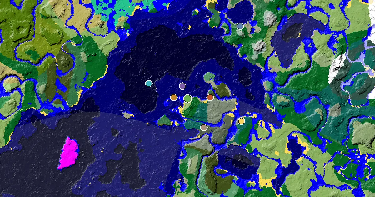 Plains Seed With a Woodland Mansion Nearby — biome and structure map around spawn