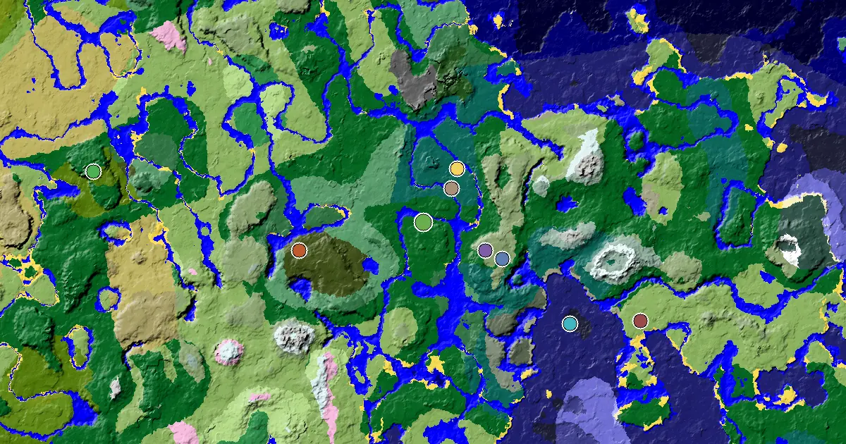 a Trial Chamber by Spawn Near a Forest Spawn — biome and structure map