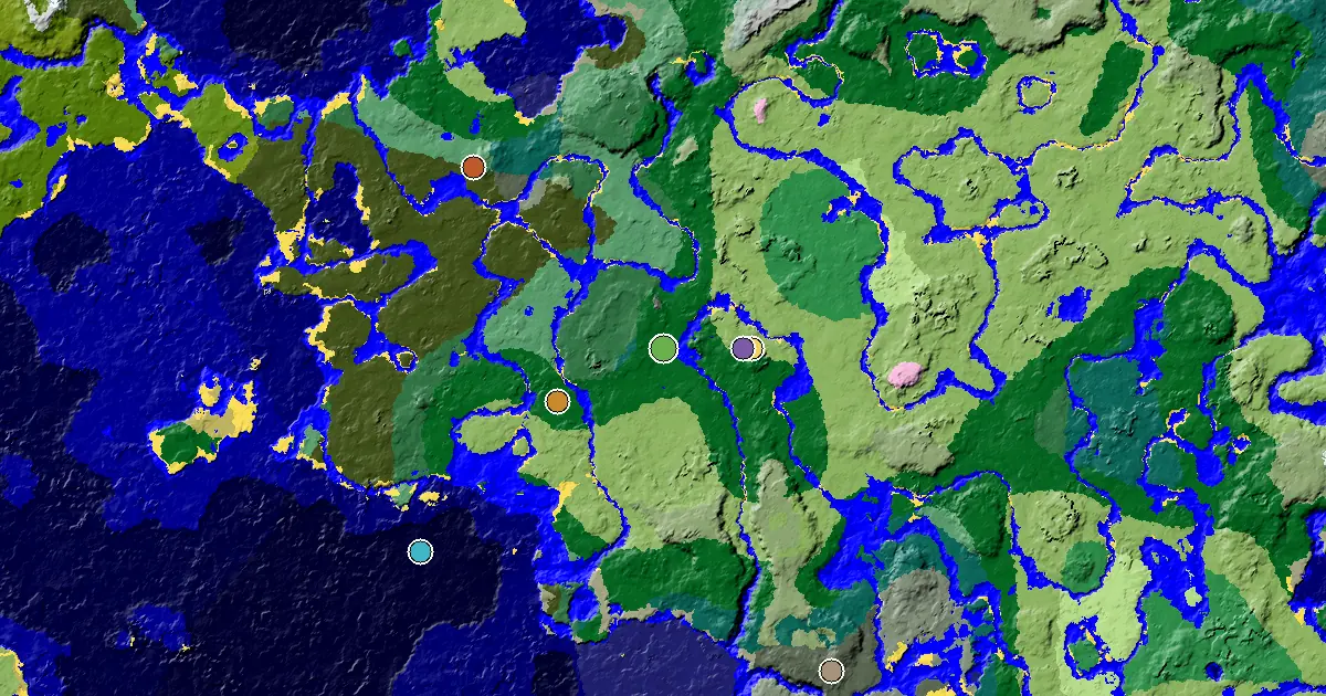 Forest Seed With a Mansion Within Reach — biome and structure map