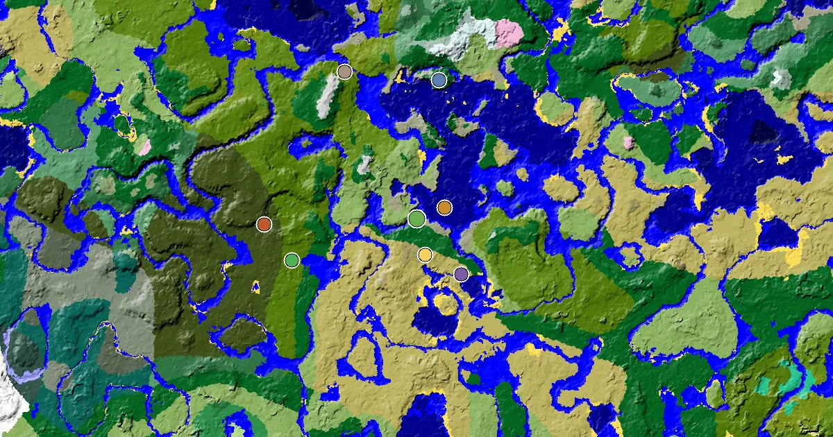 Forest Seed With a Mansion Within Reach — biome and structure map