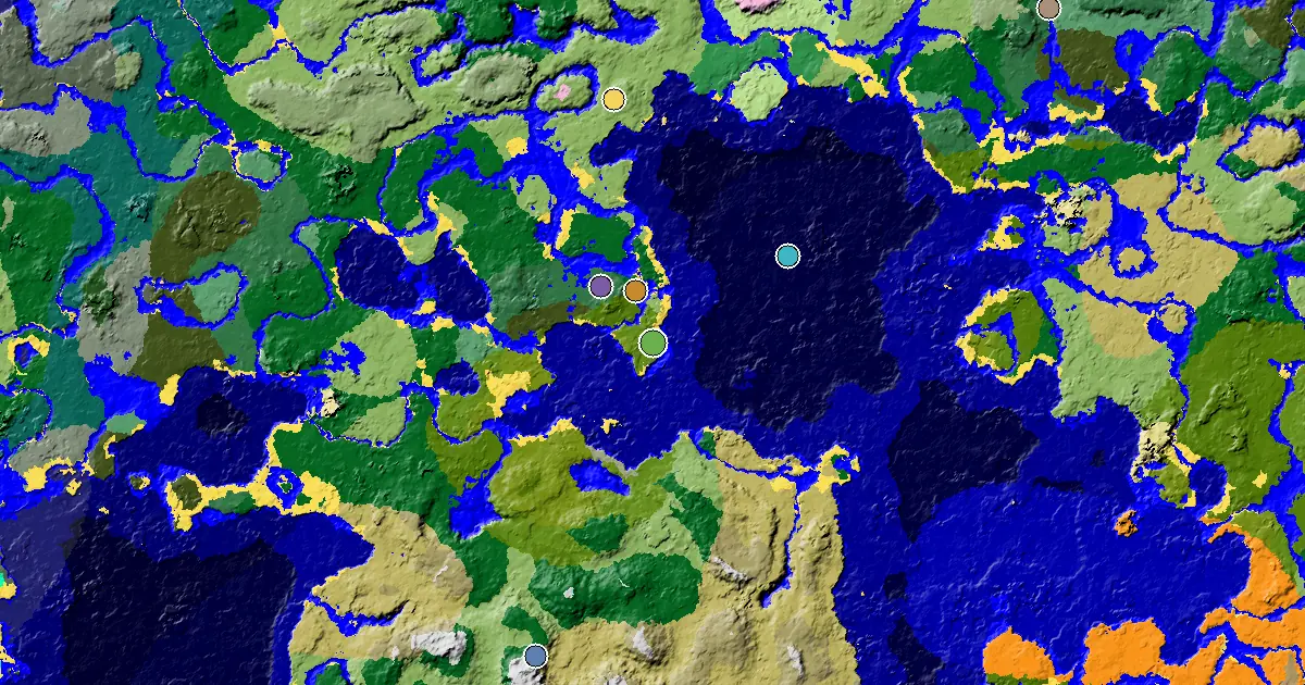 Great Structures Nearby Near a Sparse Jungle Spawn — biome and structure map