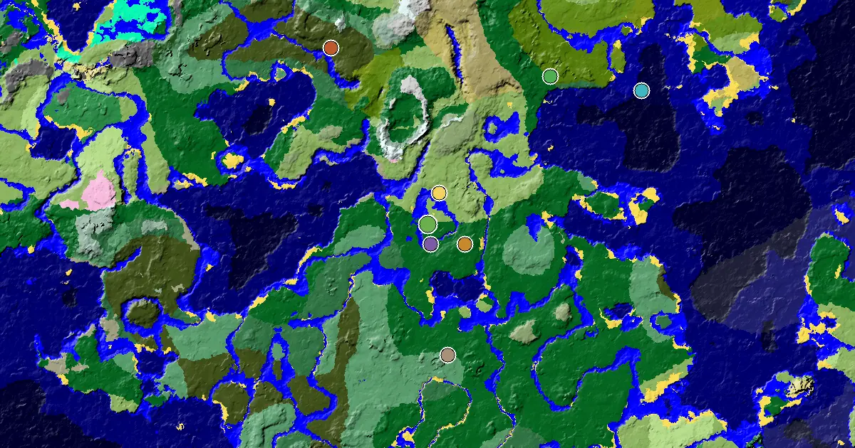 Minecraft Forest Seed: a Village Beside Spawn — biome and structure map