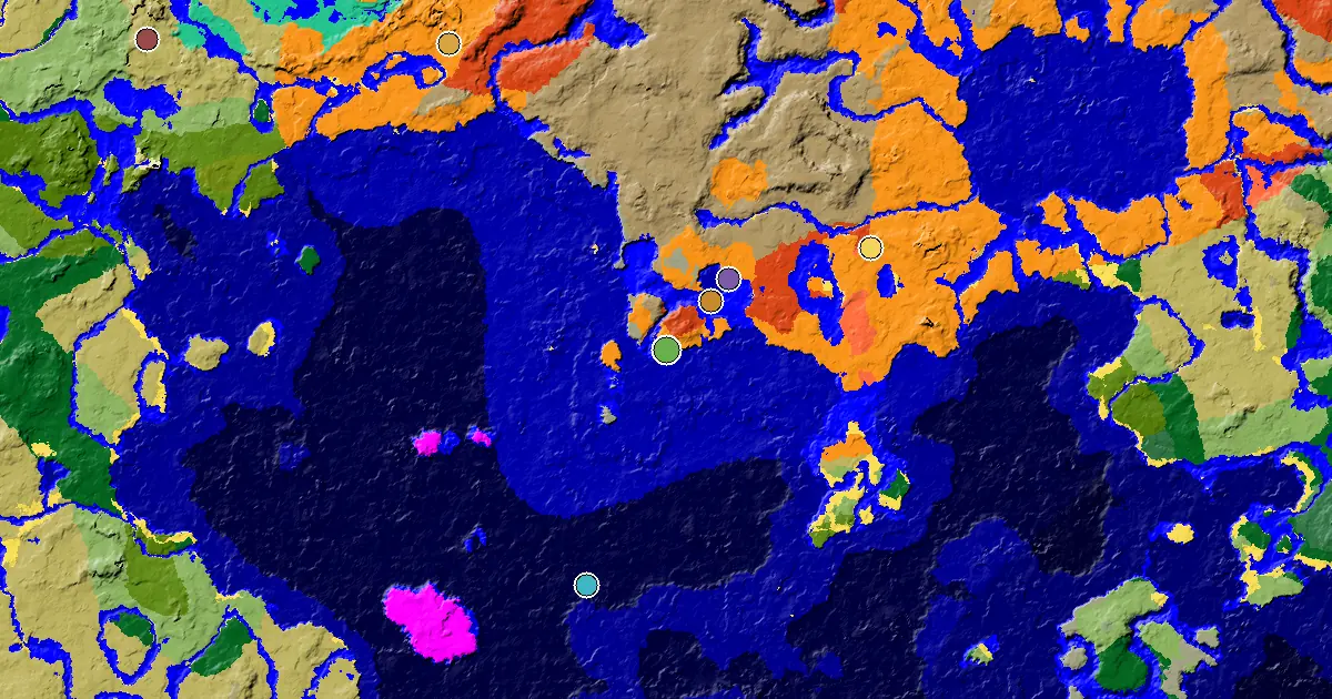 Desert Spawn — Great Structures Nearby — biome and structure map
