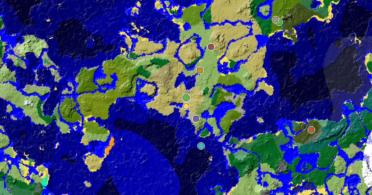 Savanna Spawn — a Village Beside Spawn — biome and structure map