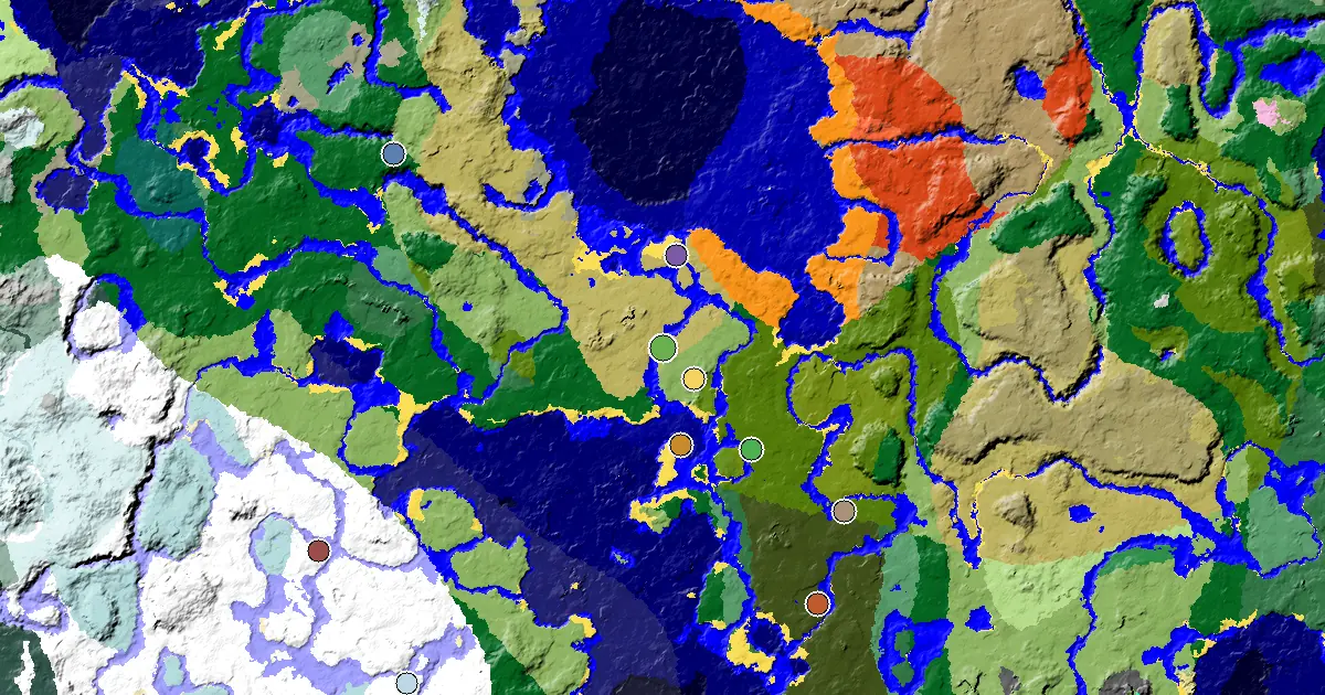 a Village Beside Spawn Near a Savanna Spawn — biome and structure map