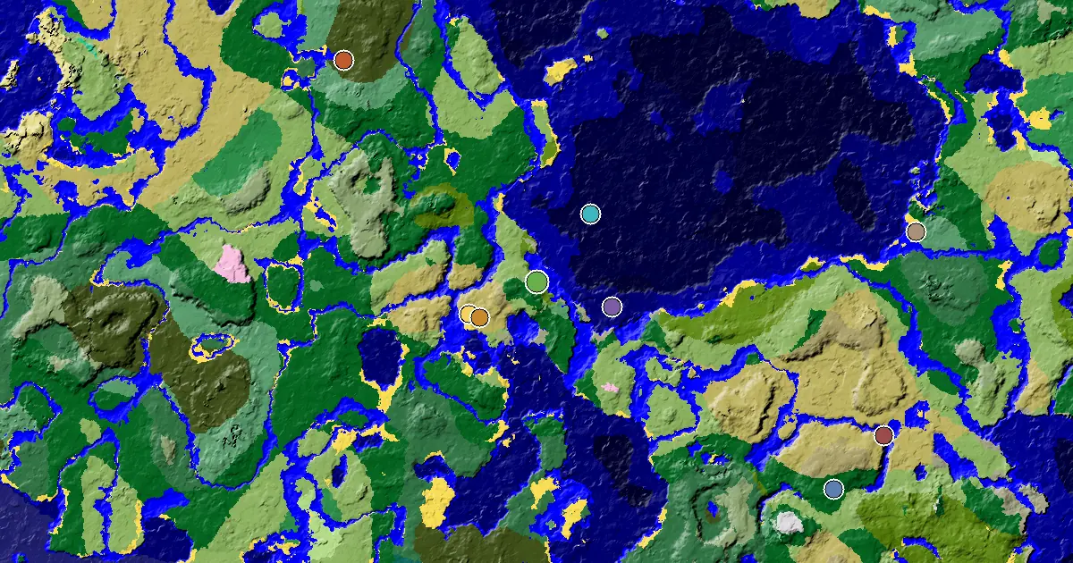 Sparse Jungle Seed With a Village Close to Spawn — biome and structure map