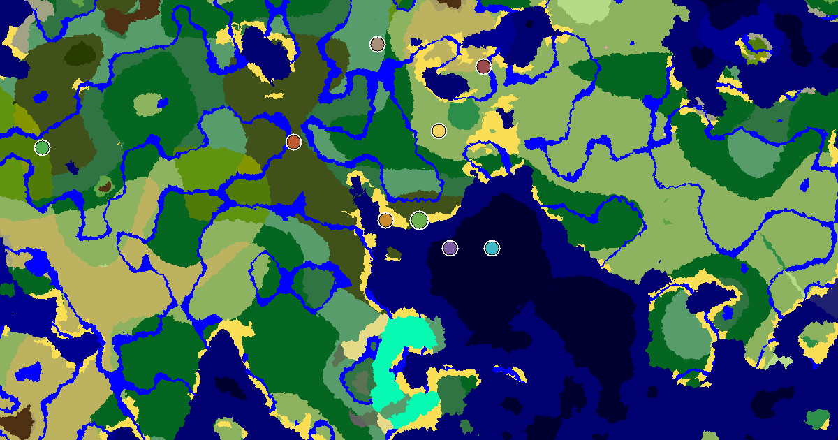 Dark Forest Spawn — a Mansion Within Reach — biome and structure map around spawn