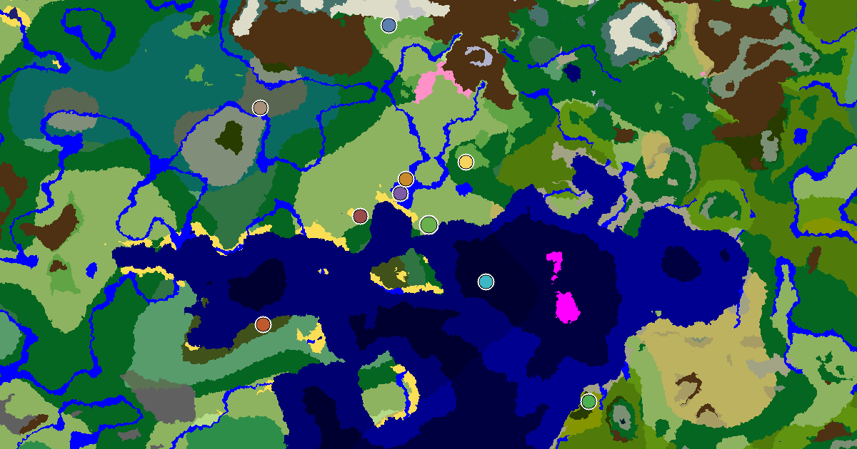 Plains Spawn — a Mansion Within Reach — biome and structure map around spawn