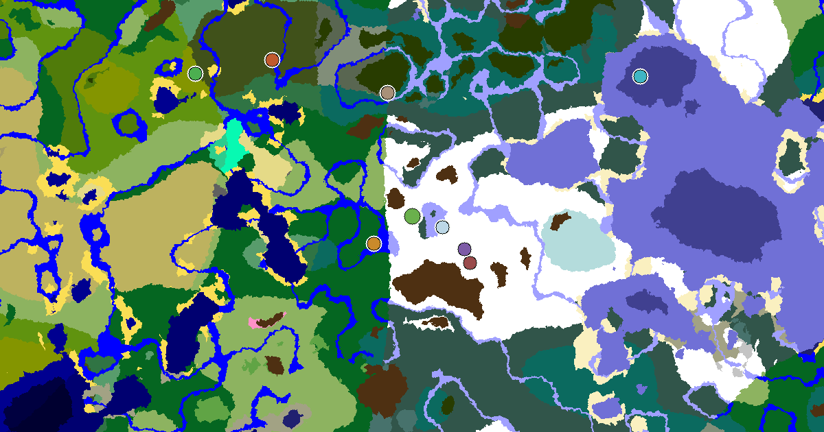 a Village at Spawn Near a Snowy Plains Spawn — biome and structure map around spawn