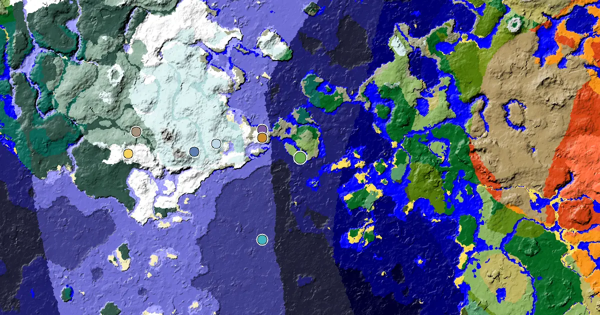 Plains Seed With Great Structures Nearby — biome and structure map