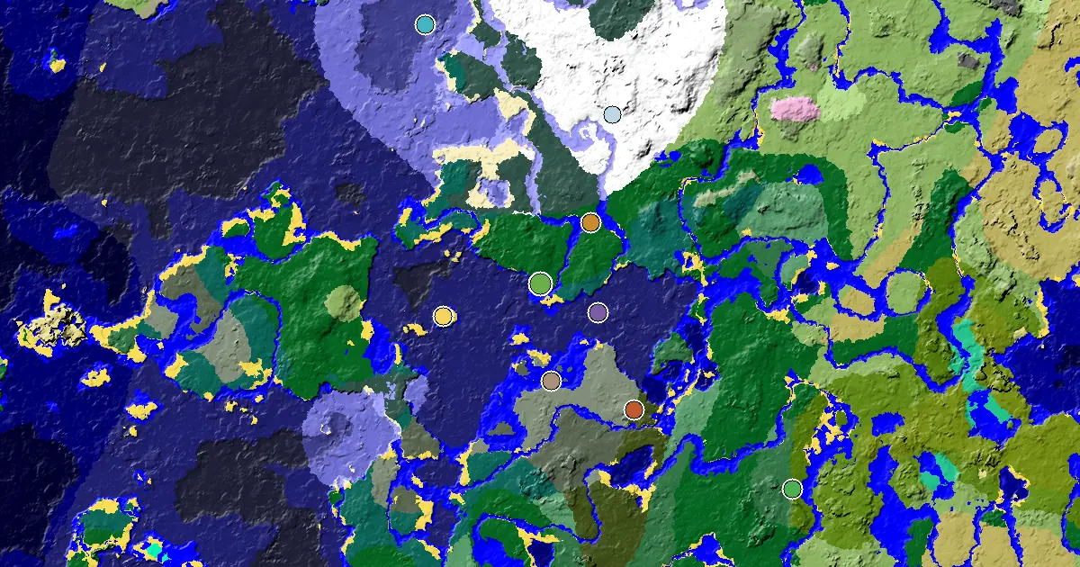 Minecraft Forest Seed: a Mansion Within Reach — biome and structure map