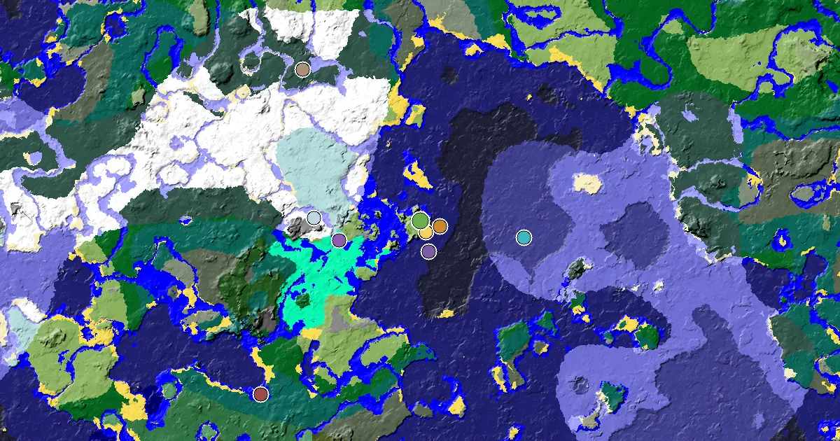 Plains Seed With a Village at Spawn — biome and structure map
