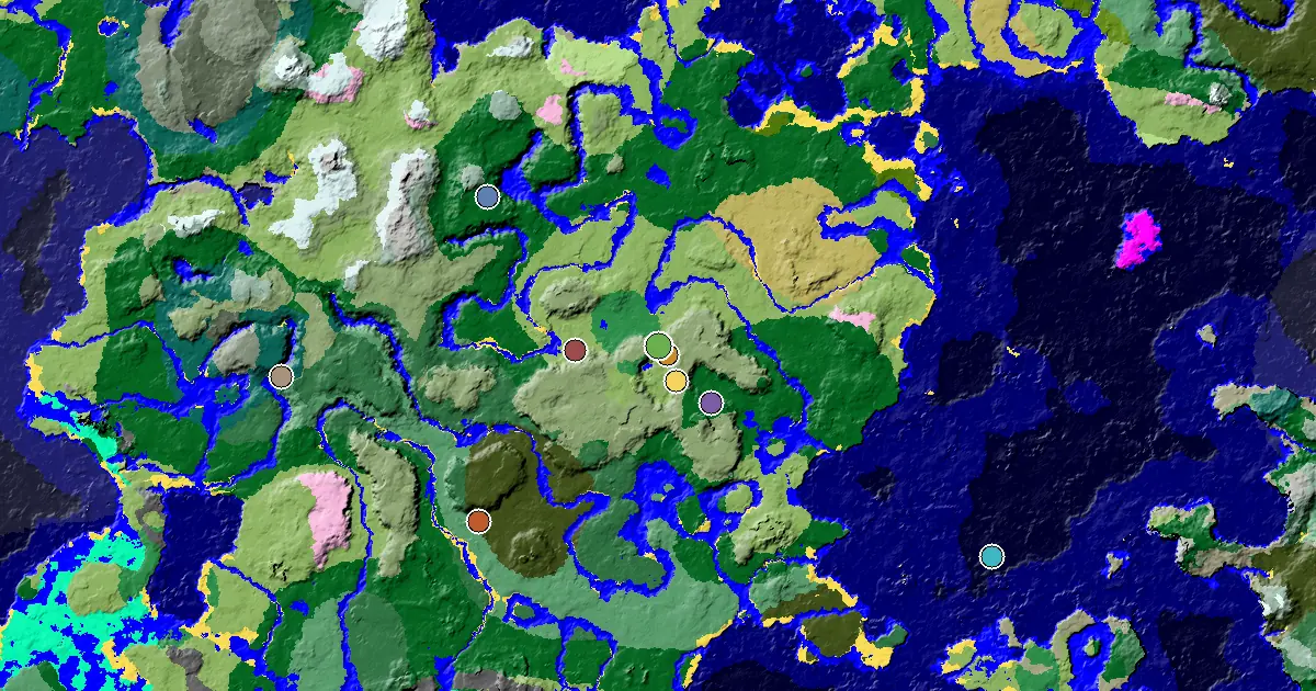 Minecraft Meadow Seed: a Trial Chamber by Spawn — biome and structure map