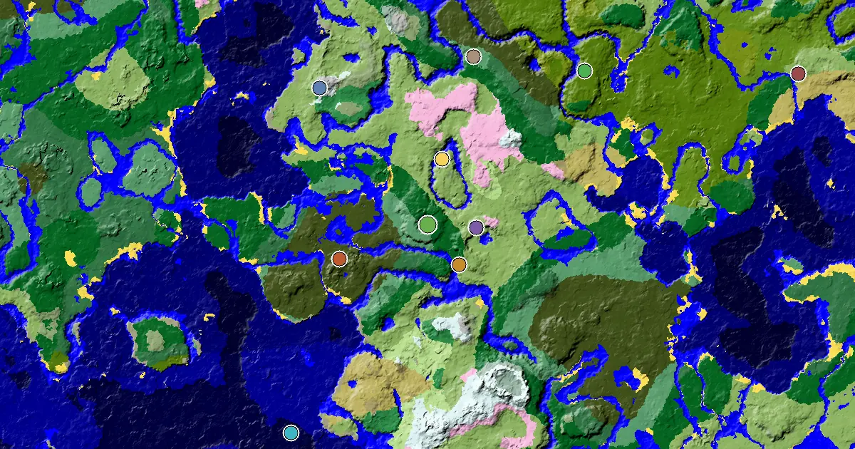 Forest Seed With a Mansion Within Reach — biome and structure map