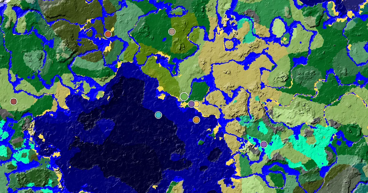 Plains Seed With a Village Beside Spawn — biome and structure map