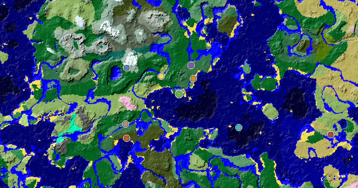 Old Growth Birch Forest Seed With a Mansion Within Reach — biome and structure map