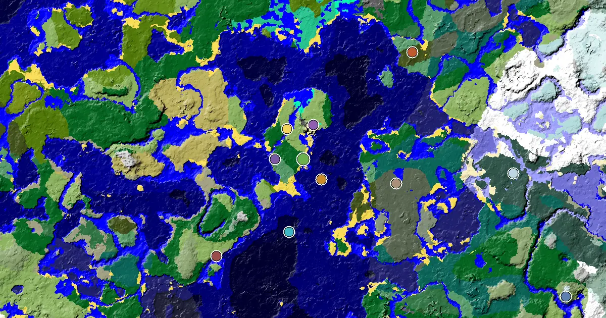 Forest Spawn — a Village Close to Spawn — biome and structure map