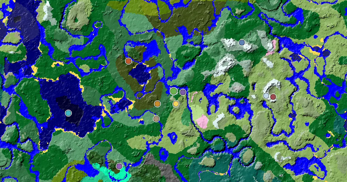 Birch Forest Seed With a Village Beside Spawn — biome and structure map