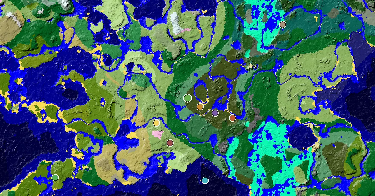 Dark Forest Seed With a Mansion Within Reach — biome and structure map