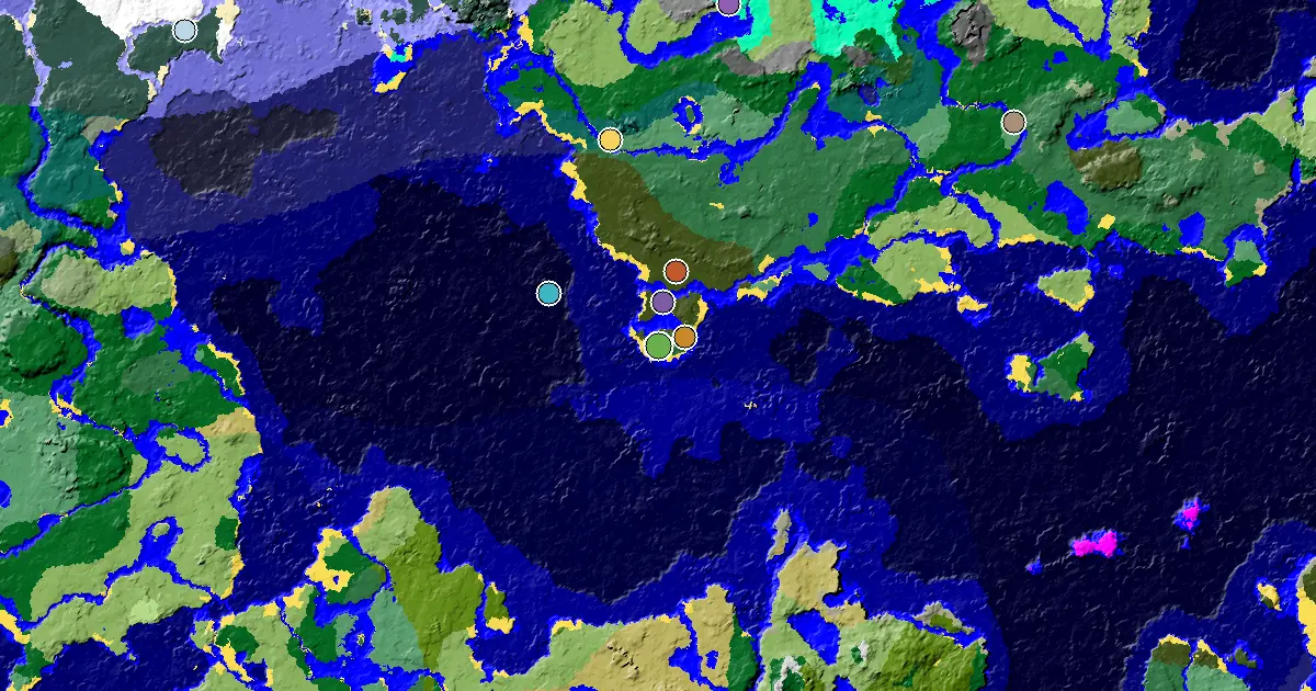 Birch Forest Seed With a Woodland Mansion Nearby — biome and structure map