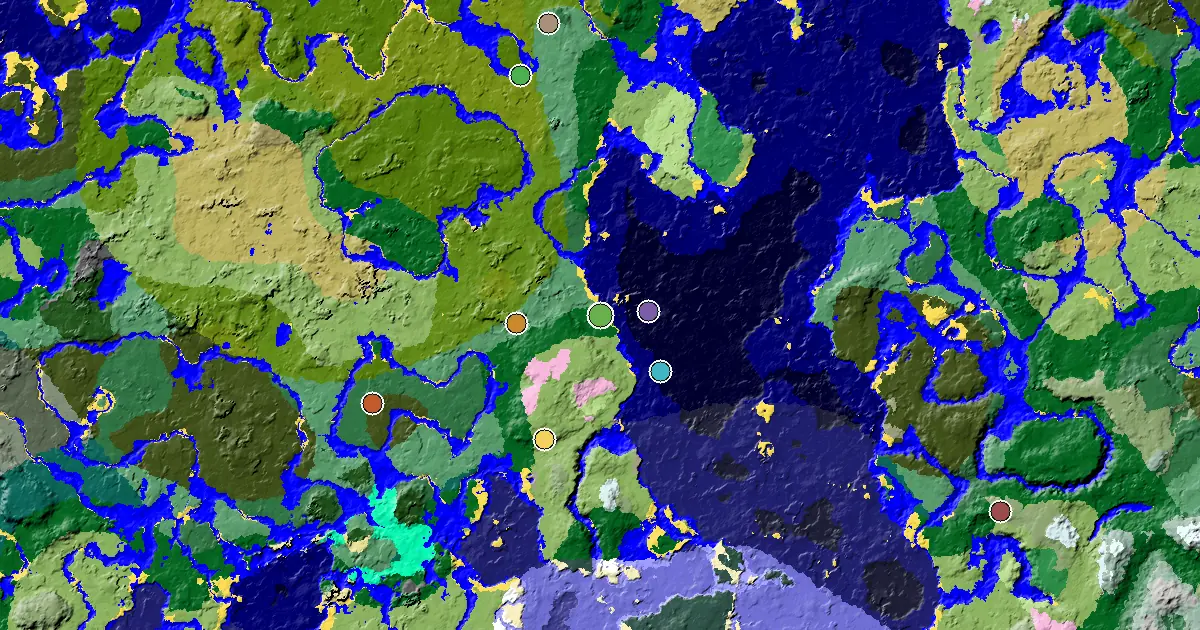 Forest Seed With a Mansion Within Reach — biome and structure map