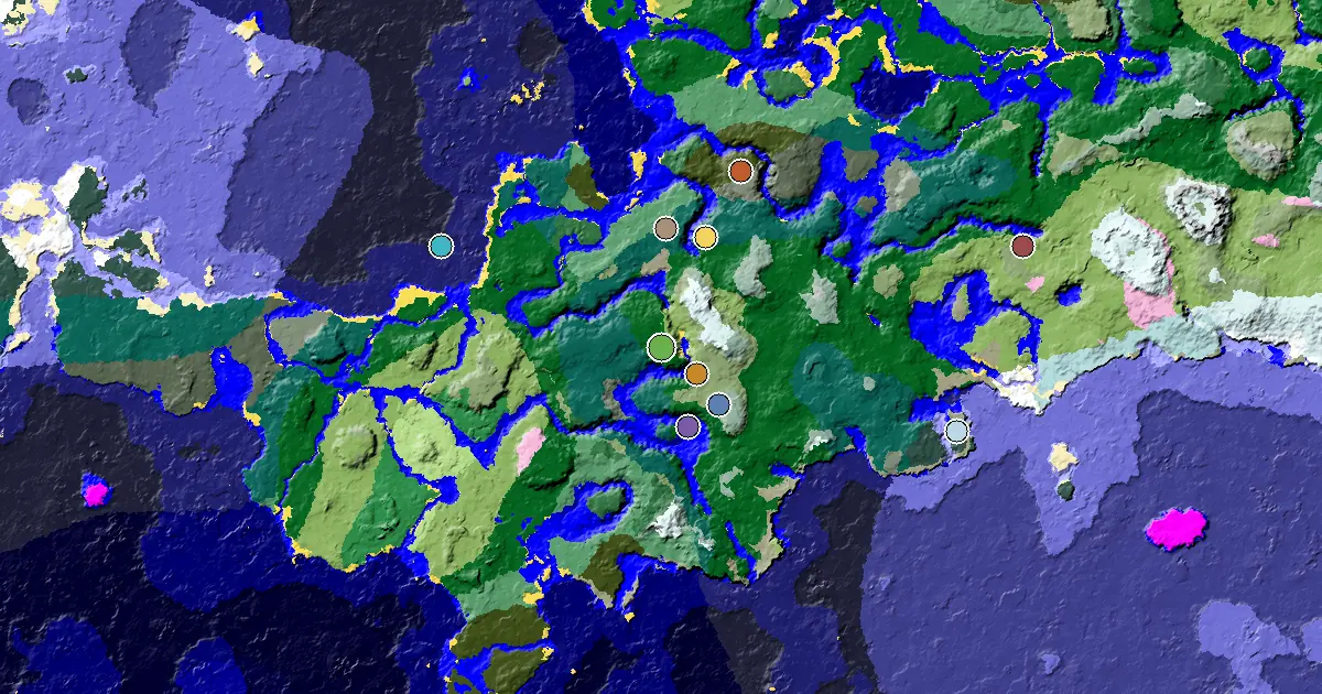 an Ancient City Under Spawn Near a Forest Spawn — biome and structure map