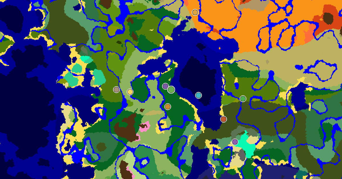 Forest Seed With a Mansion Within Reach — biome and structure map