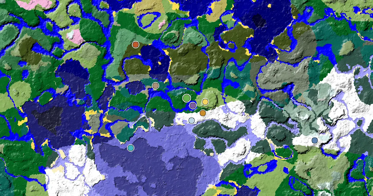 a Mansion Within Reach Near a Forest Spawn — biome and structure map