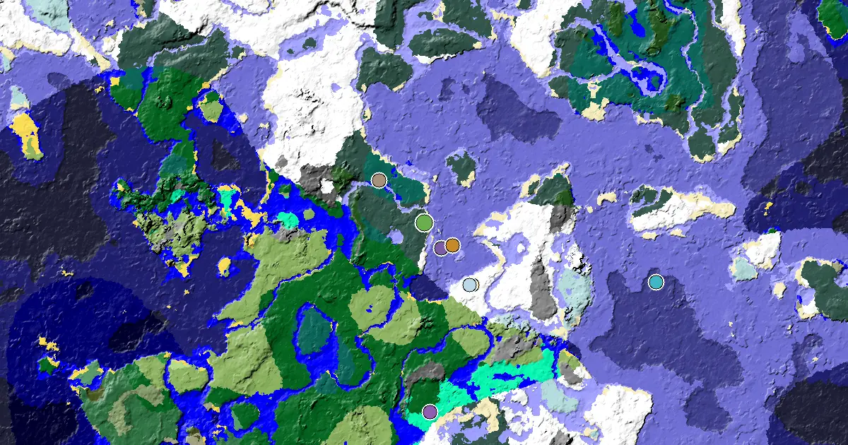 a Village Close to Spawn Near a Snowy Taiga Spawn — biome and structure map
