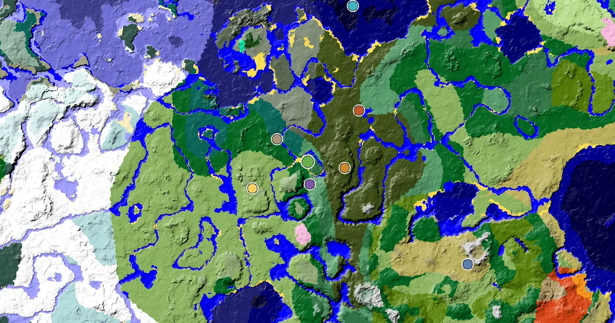 Minecraft Birch Forest Seed: a Mansion Within Reach — biome and structure map
