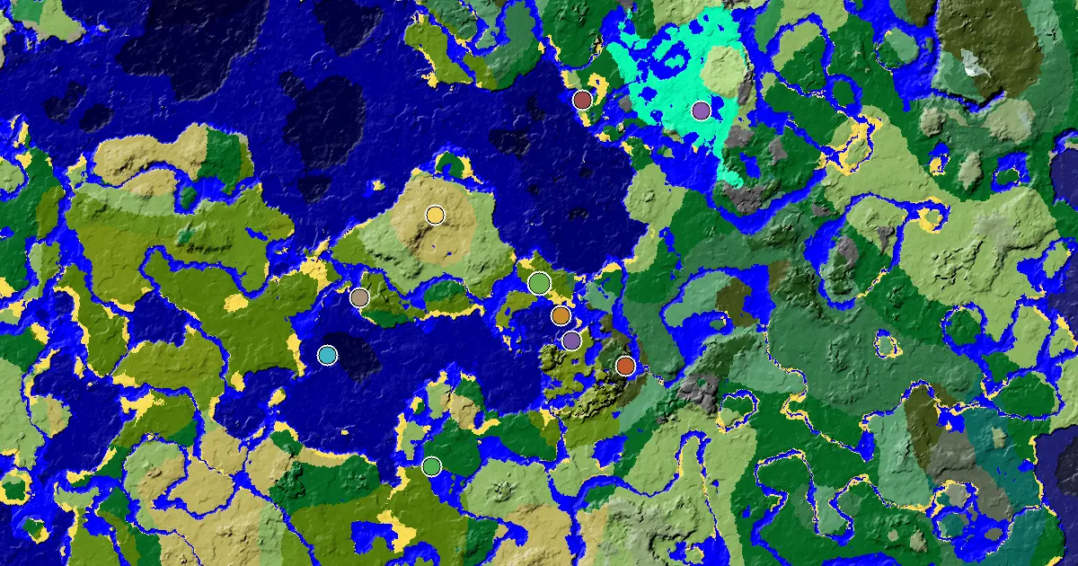 Jungle Seed With a Mansion Within Reach — biome and structure map