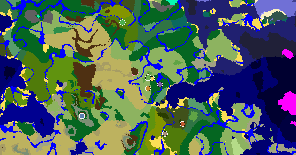 Dripstone Caves Seed With a Village at Spawn — biome and structure map