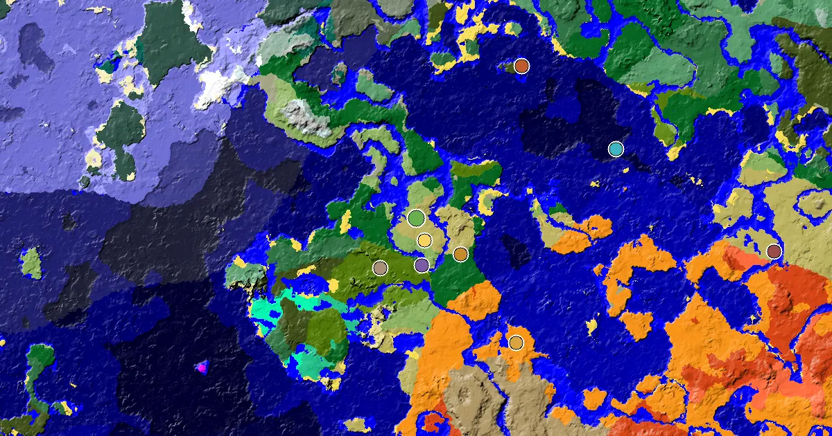 Savanna Seed With a Village Beside Spawn — biome and structure map