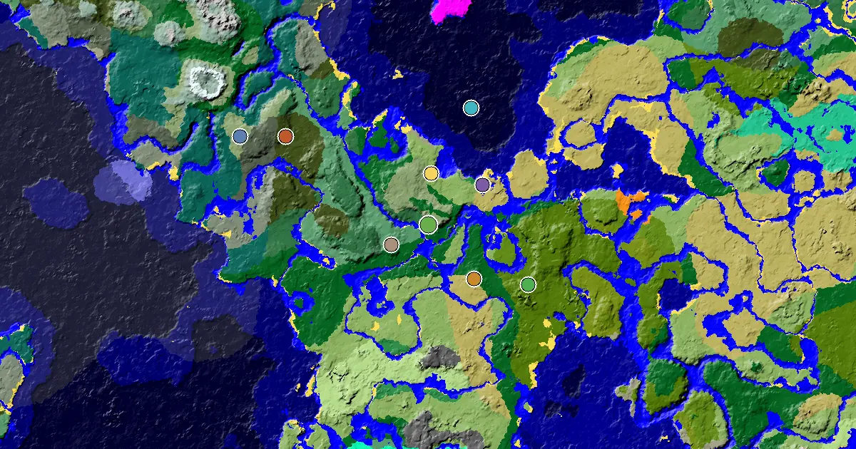 Minecraft Birch Forest Seed: a Mansion Within Reach — biome and structure map