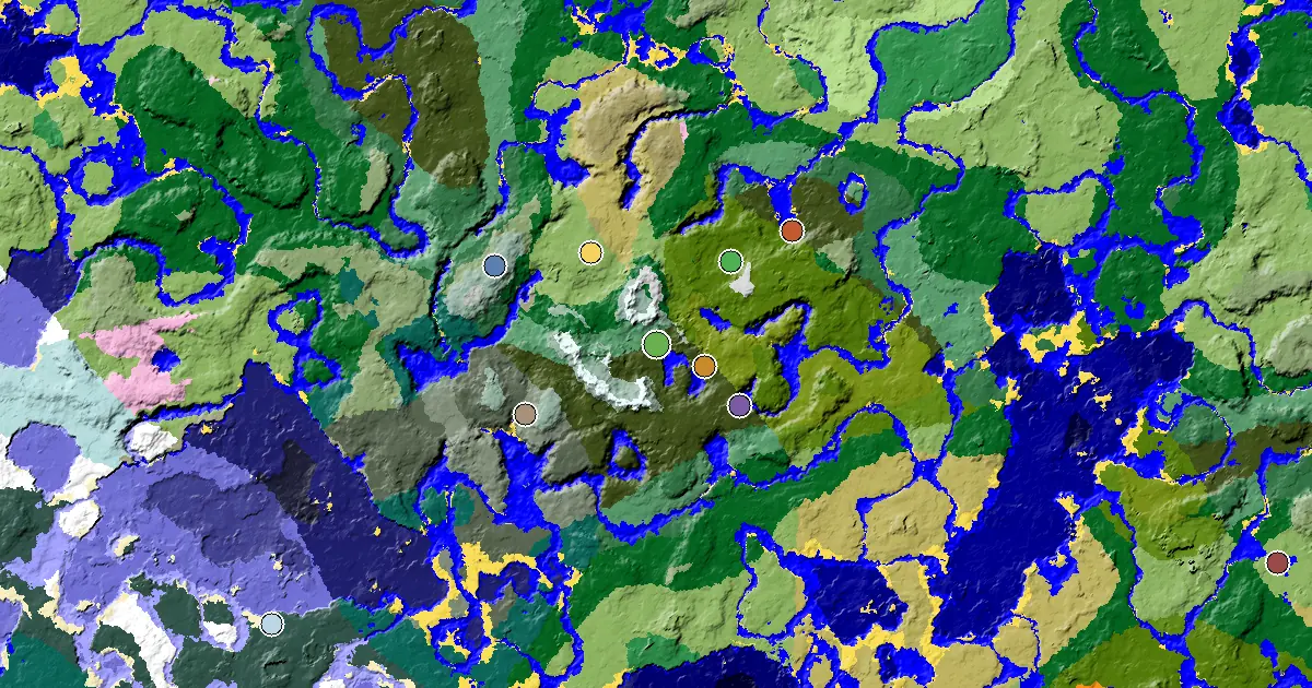 Dark Forest Spawn — a Mansion Within Reach — biome and structure map