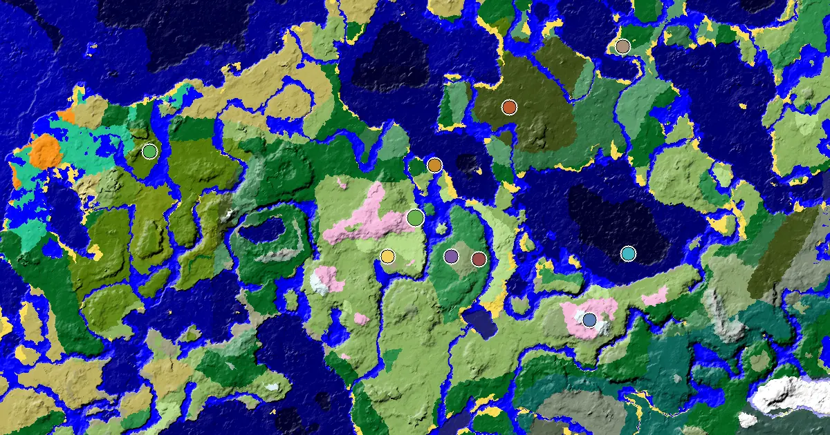 Sunflower Plains Spawn — a Mansion Within Reach — biome and structure map
