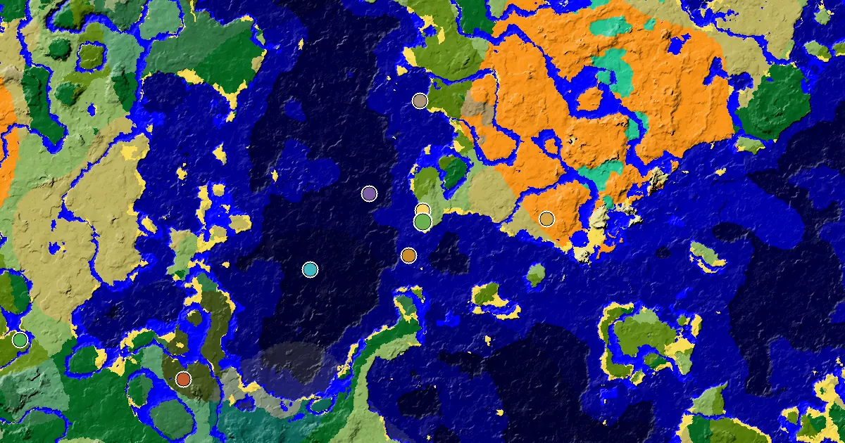 Plains Seed With a Village at Spawn — biome and structure map