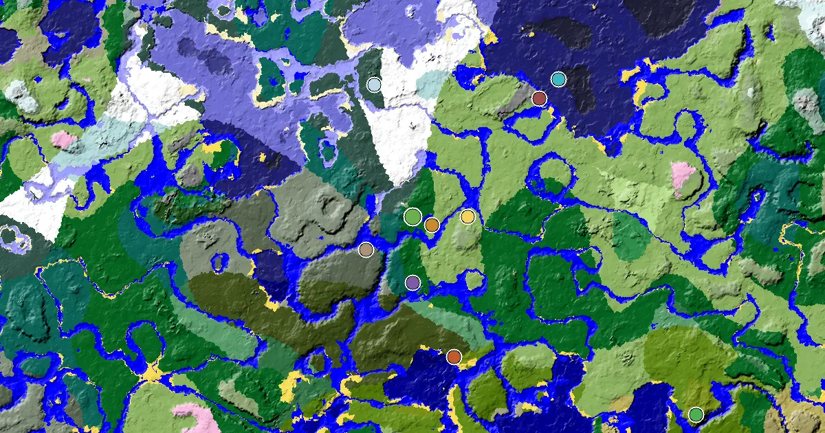 a Trial Chamber by Spawn Near a Forest Spawn — biome and structure map