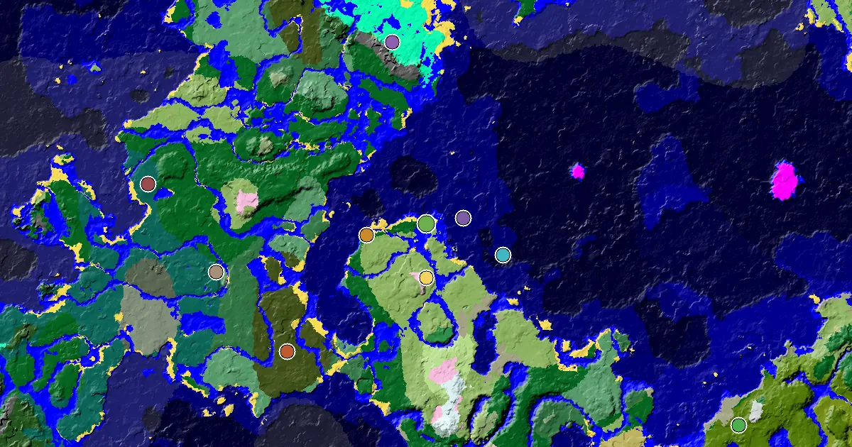Beach Spawn — a Mansion Within Reach — biome and structure map