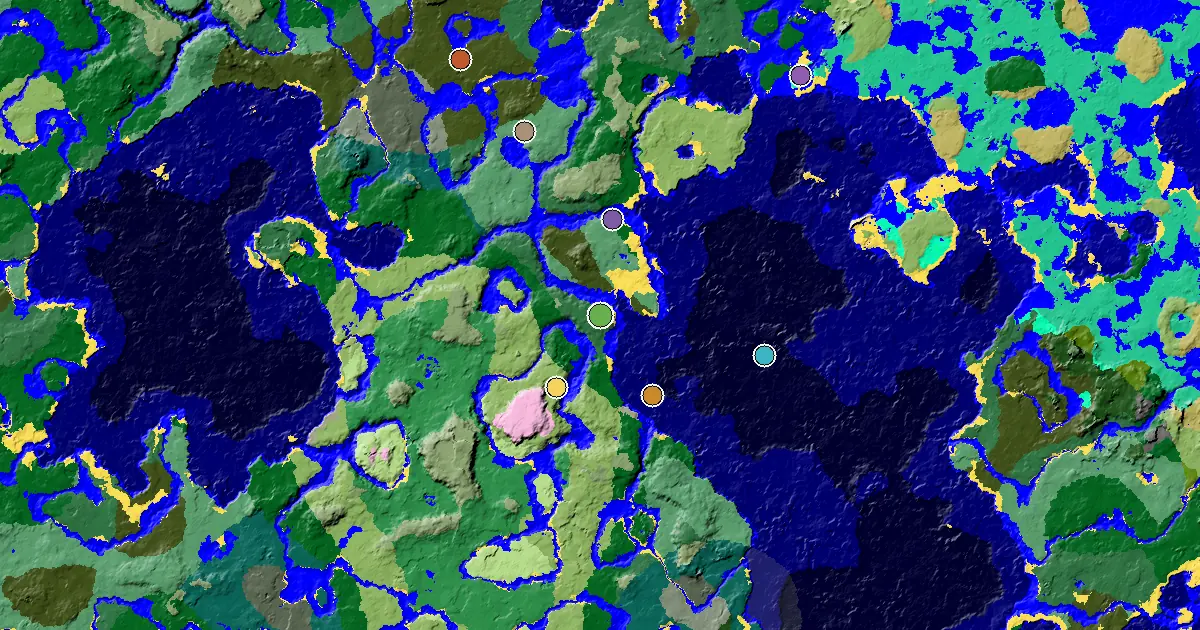 Birch Forest Seed With a Mansion Within Reach — biome and structure map