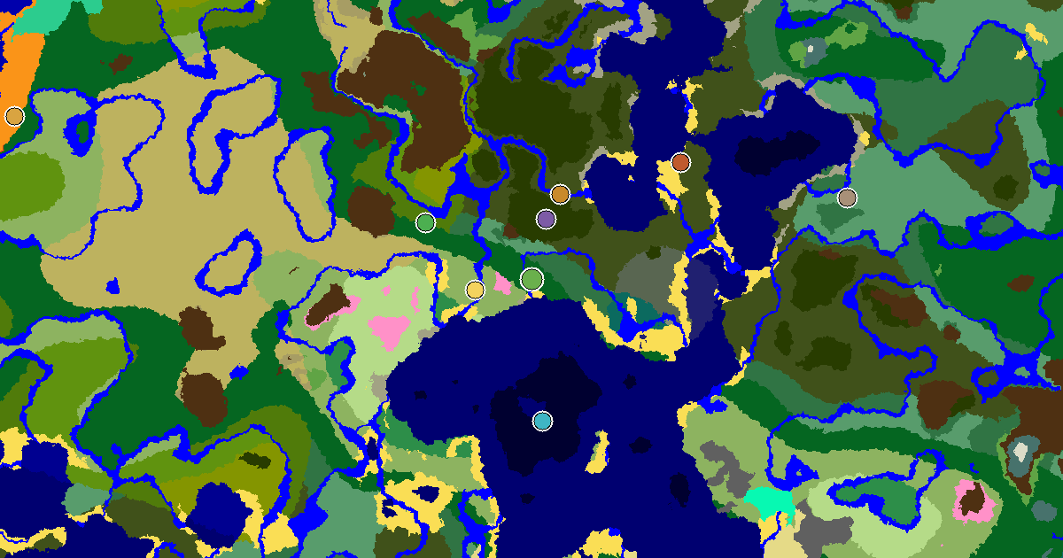 Minecraft Forest Seed: a Mansion Within Reach — biome and structure map