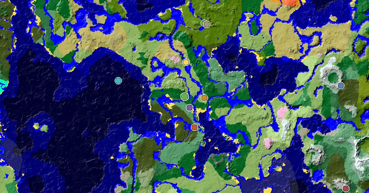 Forest Seed With a Woodland Mansion Nearby — biome and structure map