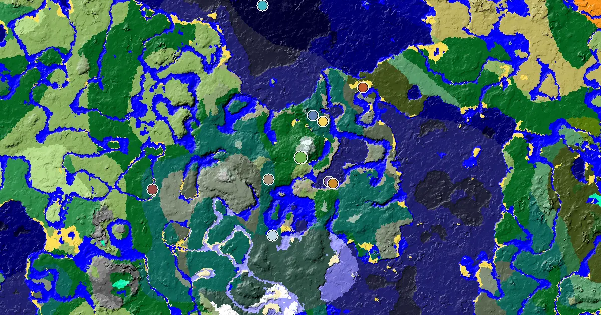 Minecraft Forest Seed: an Ancient City Under Spawn — biome and structure map
