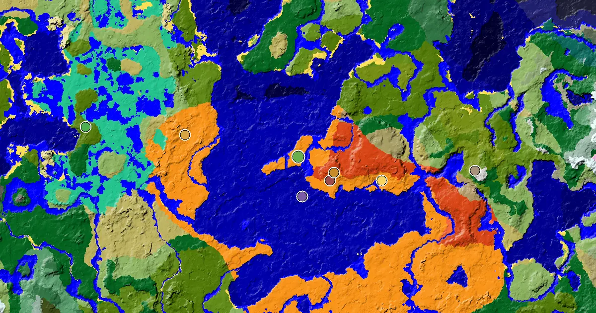 Desert Seed With Great Structures Nearby — biome and structure map