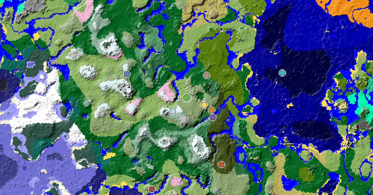 Minecraft Plains Seed: a Mansion Within Reach — biome and structure map