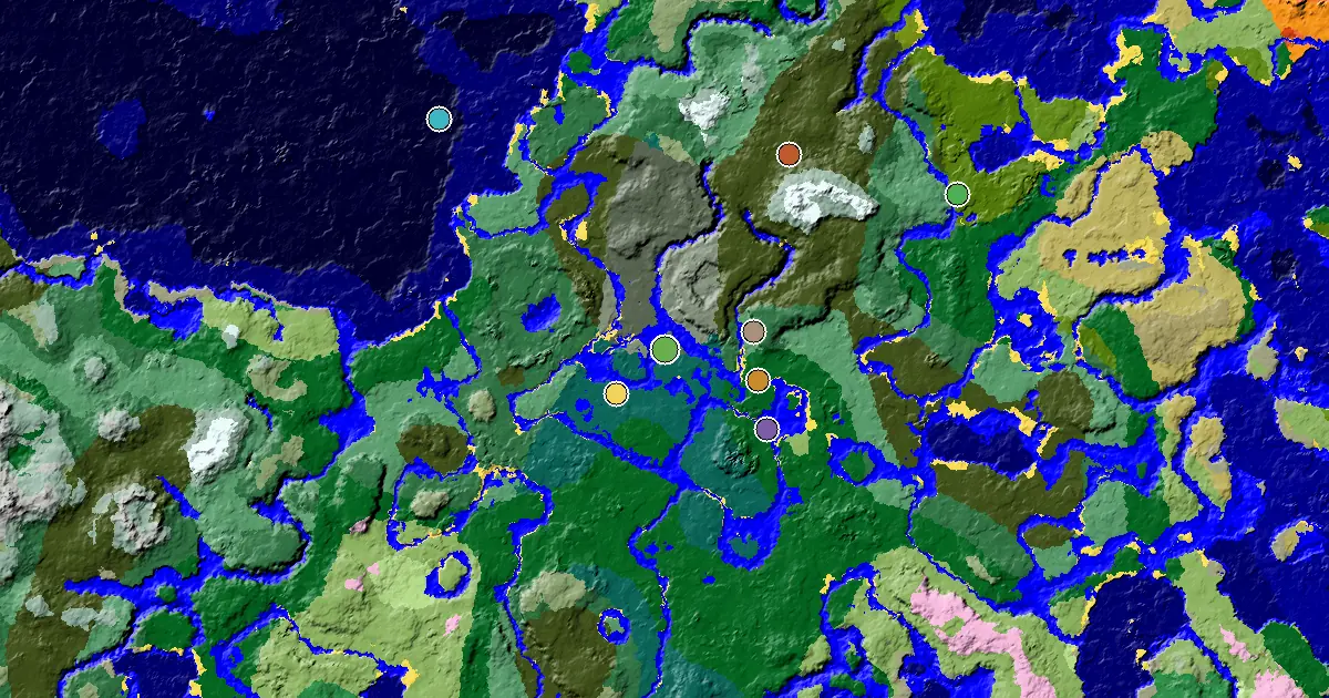 a Mansion Within Reach Near a Old Growth Pine Taiga Spawn — biome and structure map