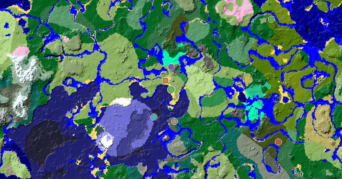 Minecraft Beach Seed: a Village Beside Spawn — biome and structure map